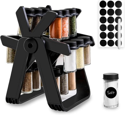 18 Jar Rotating Spice Rack | منظم توابل دوار 360° للمطبخ مع 18 عبوة